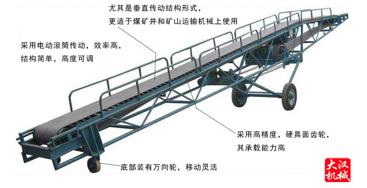 袋裝水泥移動升降皮帶輸送機(jī)