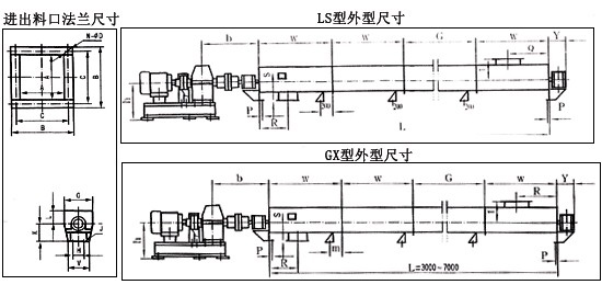 小型螺旋送料機外形尺寸